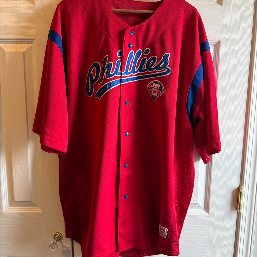 Philadelphia Phillies MLB Dynasty Series Red Baseball Jersey Mens 2XL